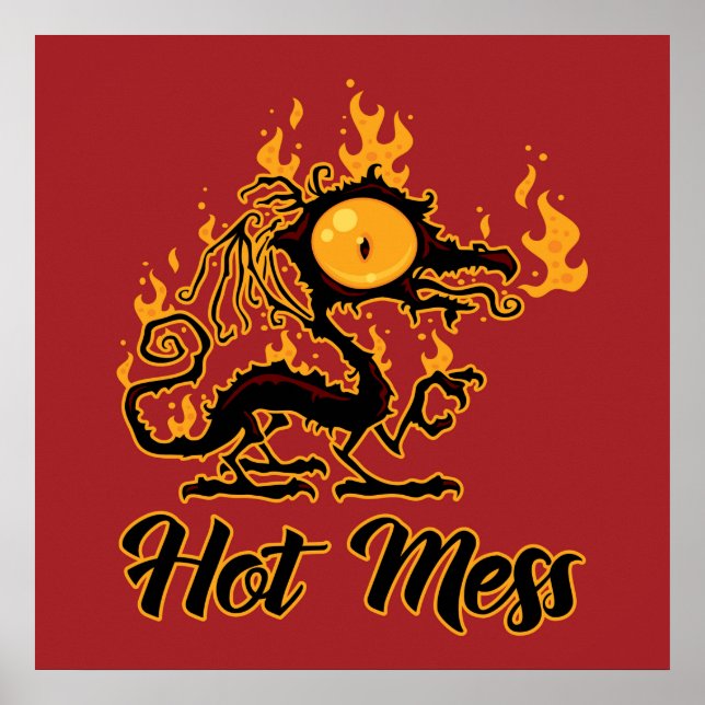 Póster Dragón crispado de Hot Mess (Frente)