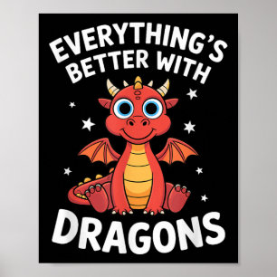 Póster Dragón Cute Lover Adultos O Niños Chicas Dragón