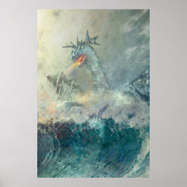 Póster Dragón de agua chino