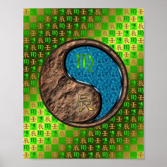 Póster Dragón de agua y virgo (Frente)