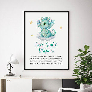 Póster Dragón de bebé barato Diapers nocturnos tardías