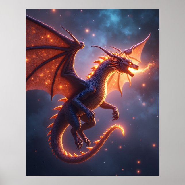 Póster Dragón de Brasa Celestial (Frente)
