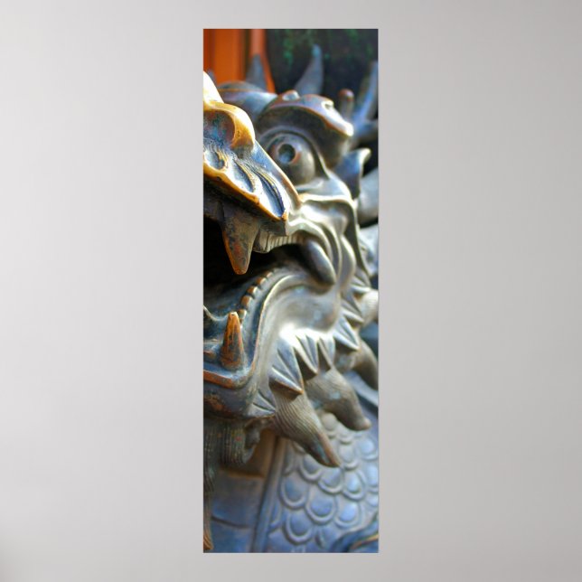 Póster Dragón de bronce - Shanghai, Poster de China 12x36 (Frente)