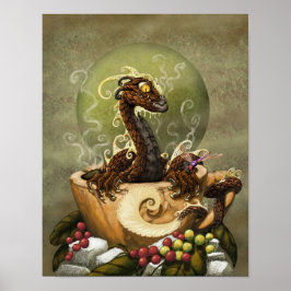Póster Dragón de café 11x14 (4x6 y superior)