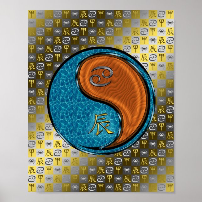 Póster Dragón de Cáncer y Madera (Frente)