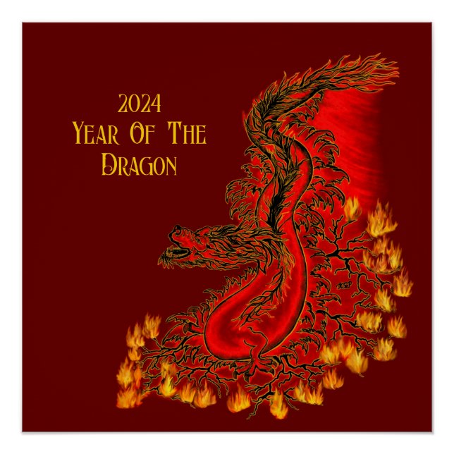 Póster Dragón De China, 2024 Año Del Dragón (Anverso)