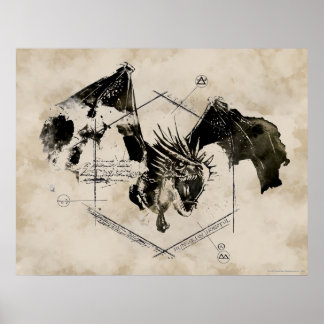 Póster Dragón de Colacuerno Húngaro