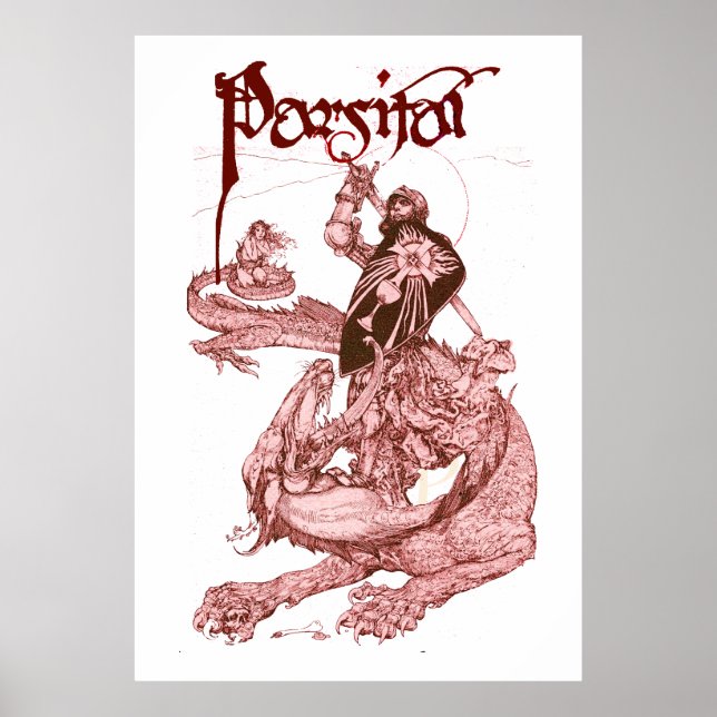 Póster DRAGÓN DE COMBATE DE PERCEVAL, Fantasía DE GRIEGO  (Frente)