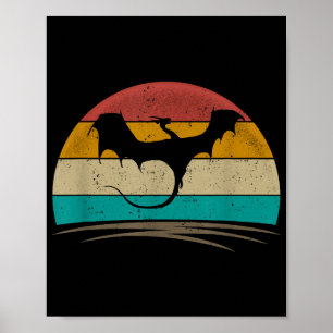 Póster Dragón de Dragón Retro de Camisas Dragónicas Mític