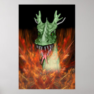 Póster Dragón de fuego
