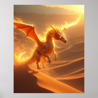 Póster Dragón de Fuego Desert Blaze