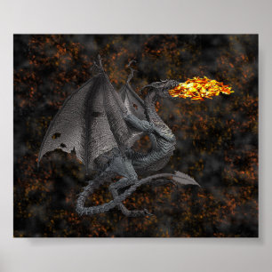 Póster Dragón de Fuego-Respiración