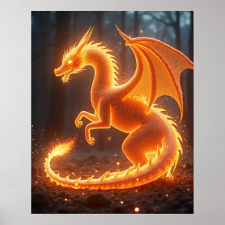 Póster Dragón de incendios de corazón de embrión