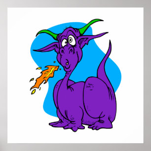 Póster Dragón de la púrpura de Sneezer de la llama