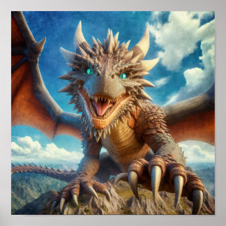 Póster Dragón de montaña