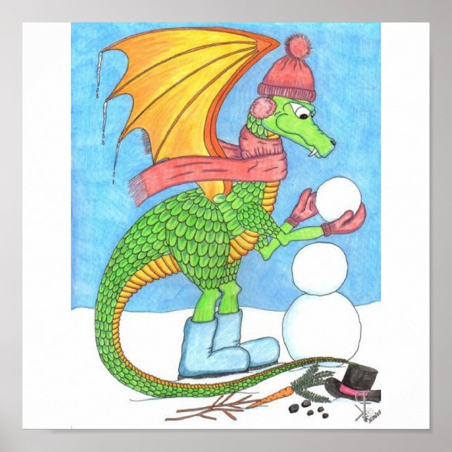 Póster Dragón de nieve (Frente)