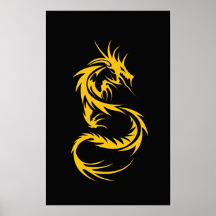 Póster Dragón de oro