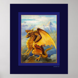 Póster Dragón de oro