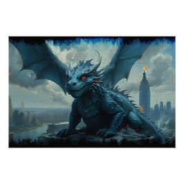 Póster Dragón de Piedra Azul visita Nueva York