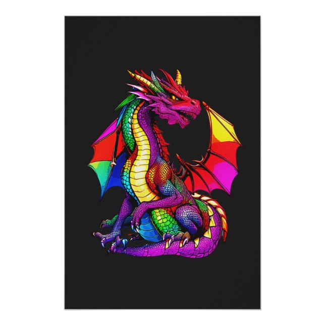 Póster Dragón del orgullo LGBTQ+ (Anverso)