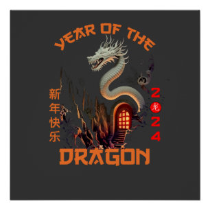Póster Dragón del Zodiaco Chino 2024