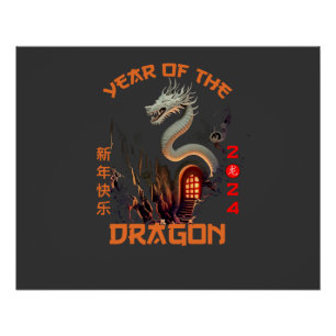 Póster Dragón del Zodiaco Chino 2024