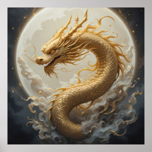 Póster Dragón dorado