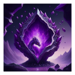 Póster Dragón emerge de la división en nave espacial que