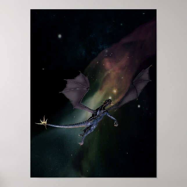 Póster Dragón En El Poster De Vuelo (Frente)