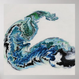 Póster “Dragón en las olas – Poste abstracto de energía o