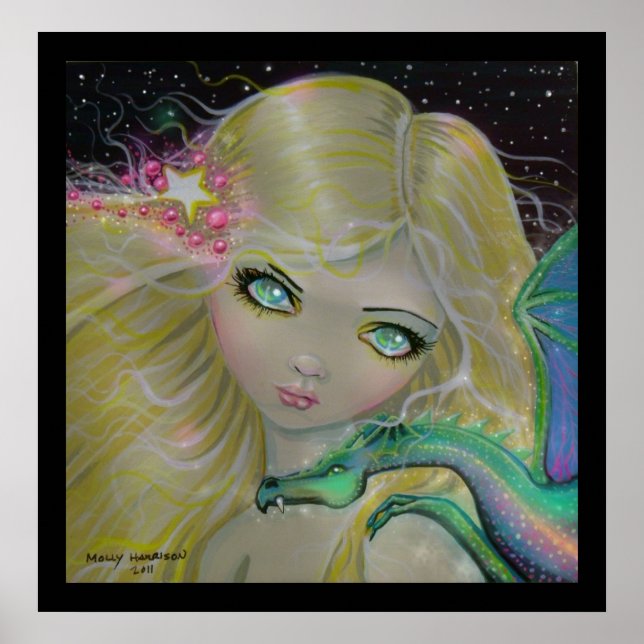 Póster Dragón en mi Poster de hadas de la fantasía del ho (Frente)