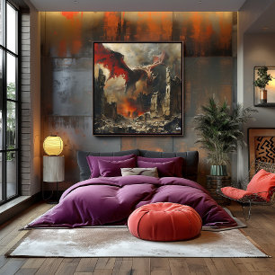 Póster Dragón en Ruinas: Impresionista y Realista