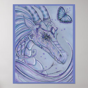 Póster Dragón espliego escarlata y poster de mariposas