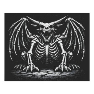 Póster Dragón Esqueleto por BurnsInHell