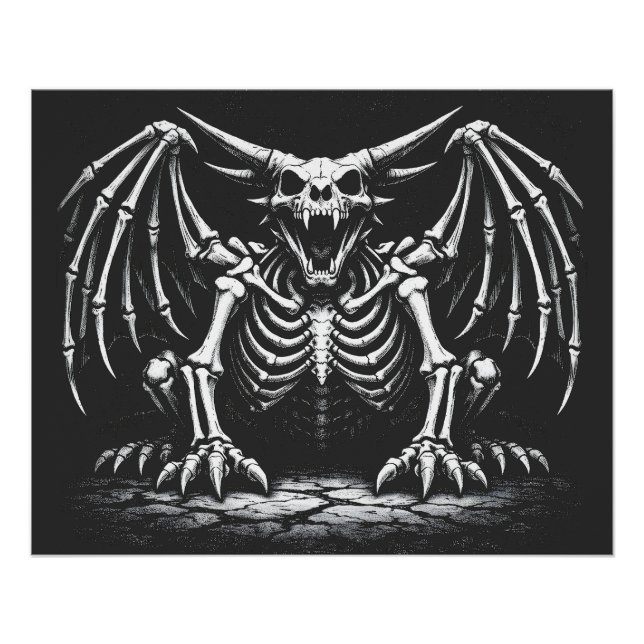 Póster Dragón Esqueleto por BurnsInHell (Anverso)