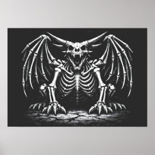 Póster Dragón Esqueleto por BurnsInHell