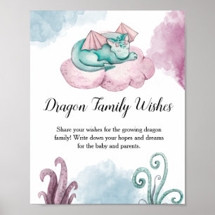 Póster Dragon Family Wiers Dragon Baby Shower Advice