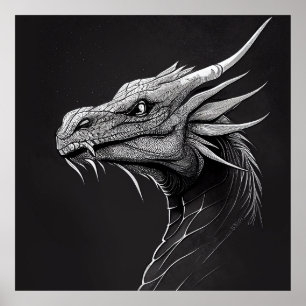 Póster Dragon Fantastic Wild Nature Ilustracion animal