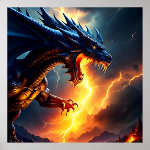Póster Dragon Fire Lightning Fight Two