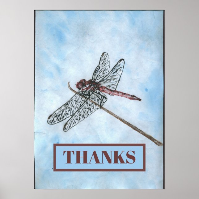 Póster Dragon Fly, GRACIAS, agrega texto (Frente)