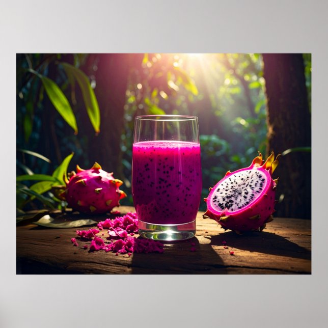 Póster DRAGON FRUIT (Pitahaya) - EXOTIC FRUITS (Frente)