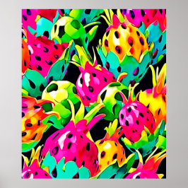 Póster Dragon Fruit Vivid Pattern