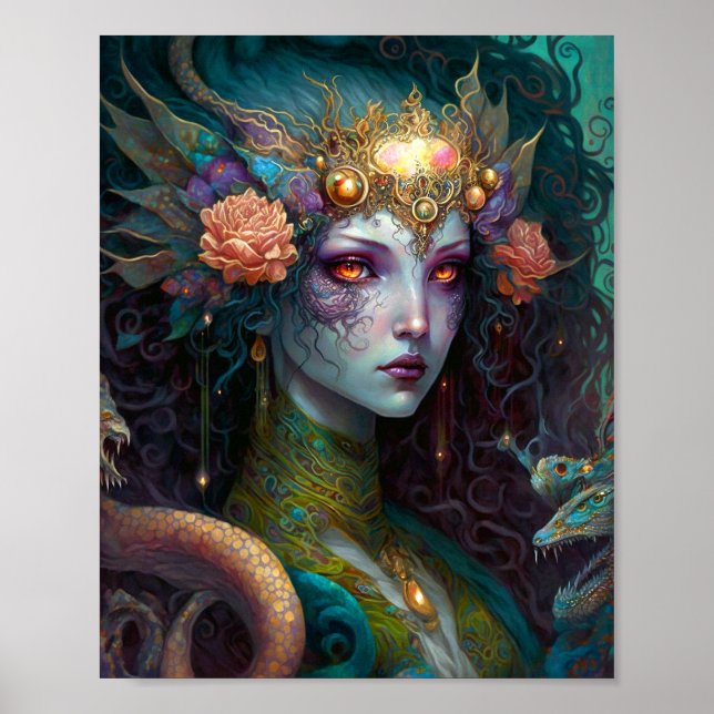 Póster Dragon Goddess Queen Fantasy Art (Frente)