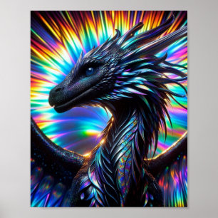 Póster Dragón irlandés con fondo vibrante