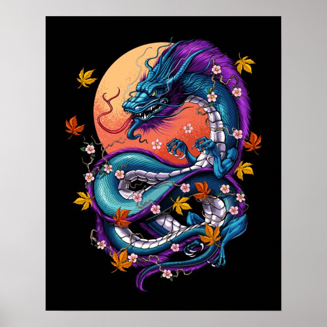 Póster Dragón japonés (Frente)