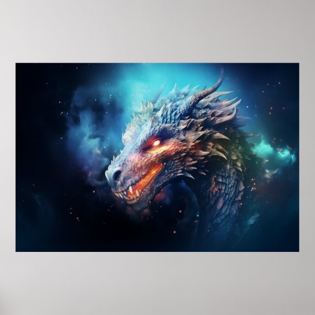 Póster Dragon Legendario Creatividad Fantastica Wall Art (Frente)