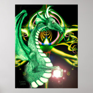 Póster ~Dragon Lore~ Magnífico Dragon Verde