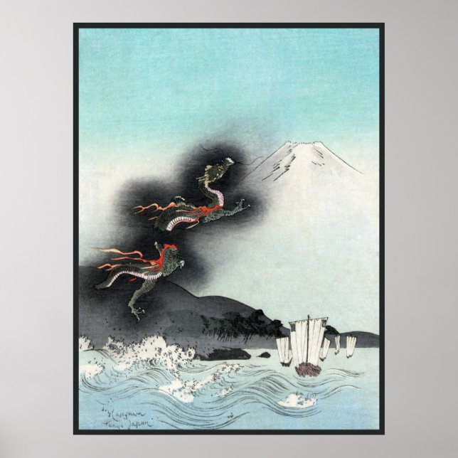 Póster Dragón marino al Poster Fuji Japón (Frente)