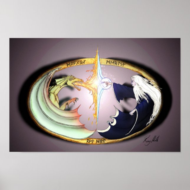 Póster Dragon & Merlin (Frente)