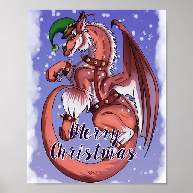 Póster Dragón navidad (Frente)
